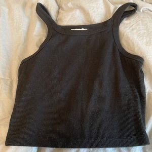 Black cropped tank top